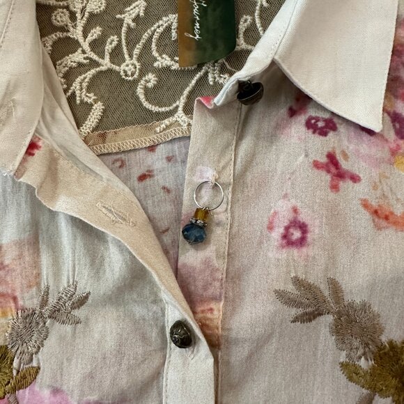 Aratta Silent Journey The Thought Of You Blouse Top Shirt XS Embroidered Sequin - Picture 3 of 8